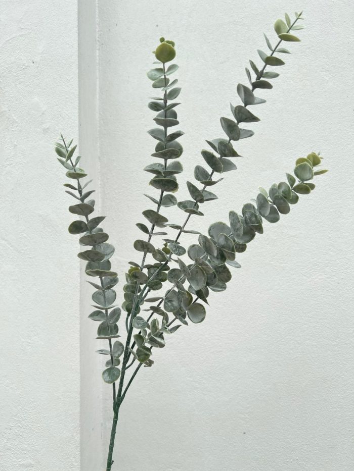 Cành lá táo 5 nhánh- Dài 80cm - Lá cao su phấn trắng, thân nhựa lõi thép - Cảnh Nhi Flower