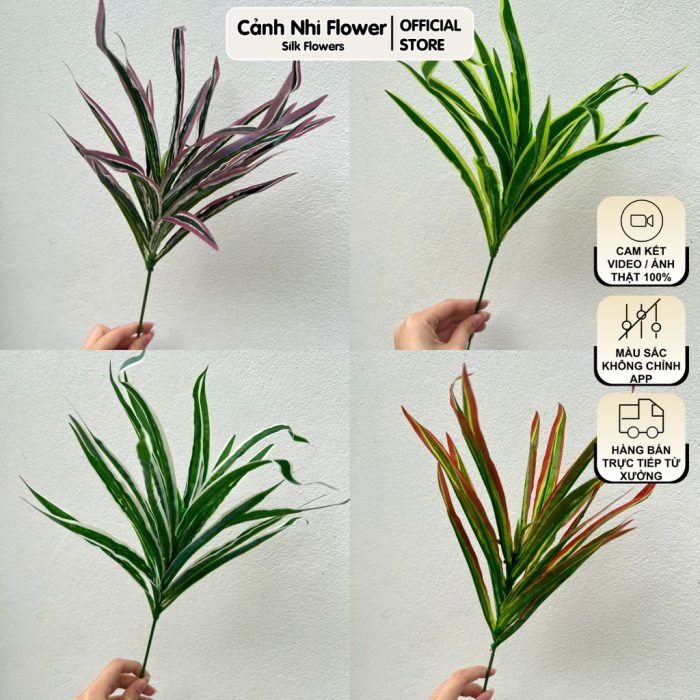 Cụm lá tóc tiên cắm điểm - Dài 33cm - Lá nhựa - Thân nhựa lõi thép - Cảnh Nhi Flower