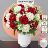 (Tặng bình) Bình hoa decor trang trí phòng khách - Hoa bạch trà nhân tạo - Cao 35cm- Cảnh Nhi Flower