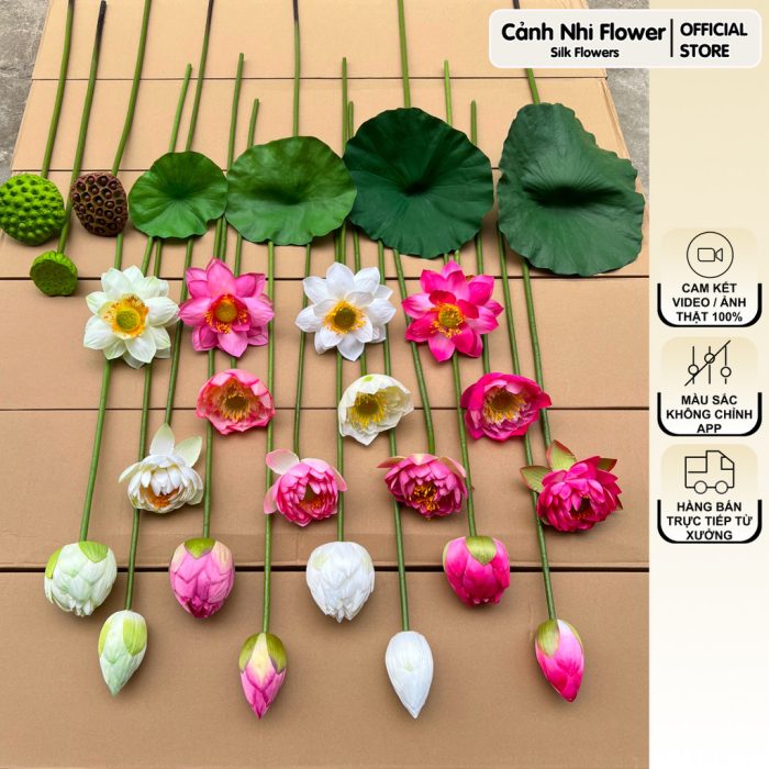 Hoa Sen Quan Âm Nhân Tạo - Trang Trí Bàn Thờ, Phòng Thờ, Không Gian Phong Thủy - Cảnh Nhi Flower