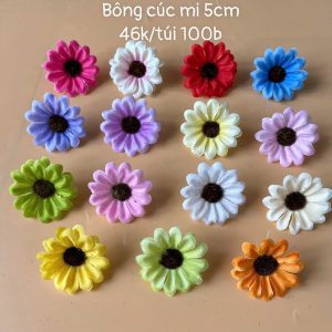Bông cúc mi 5cm - hàng việt - 100 bông