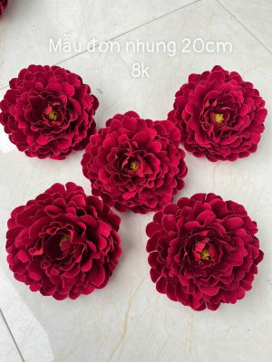 Mẫu đơn nhung 20cm - hàng việt - 10 bông
